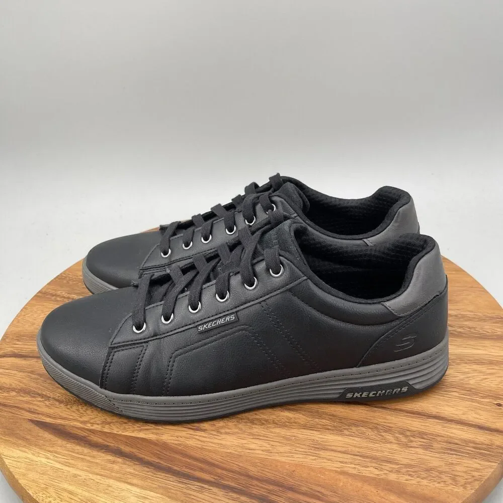 Skechers Hensley Shoes Mens Size 12 Black Synthetic Leather Trainers Running